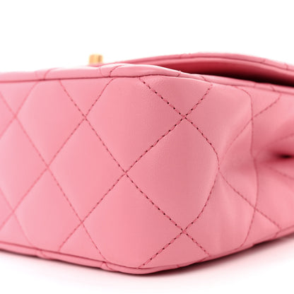 Chanel Lambskin Metal Quilted Twist Top Handle Flap With Chain Light Pink 10 of 15