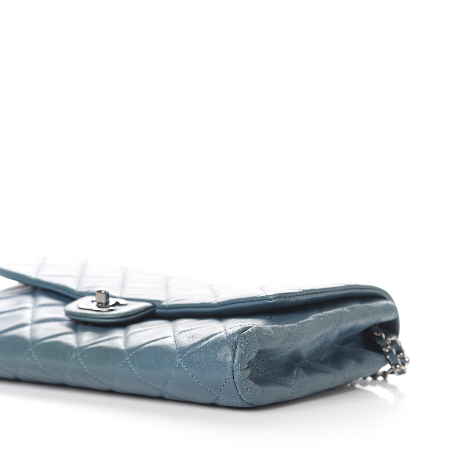 Chanel Lambskin Quilted Clutch With Chain Flap Turquoise 9 of 12