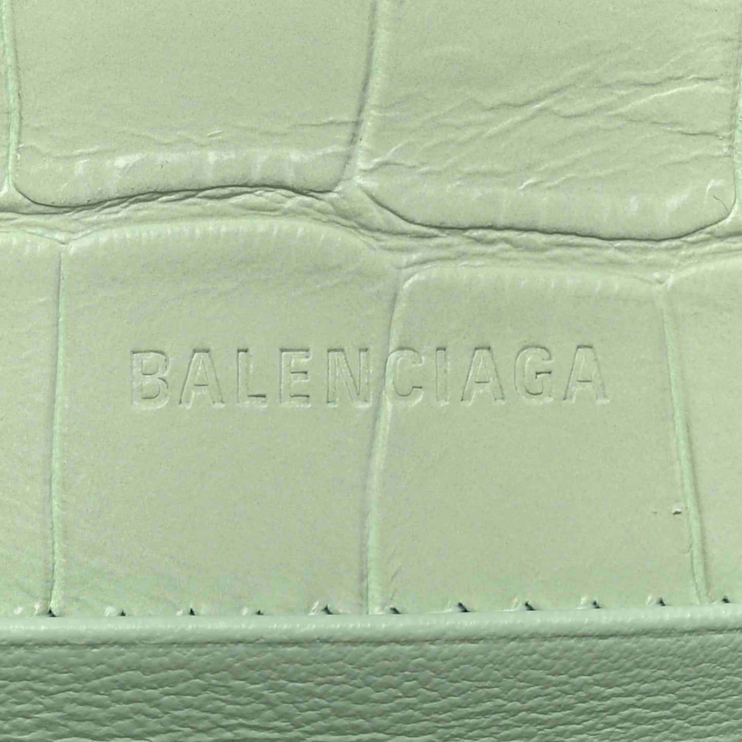Extra Supple Calfskin Crocodile Embossed Gossip Chain Bag XS Light Green