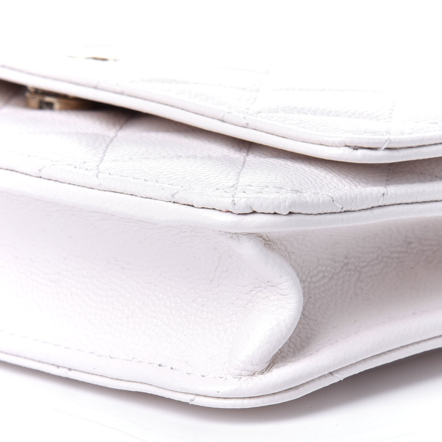 Caviar Quilted Wallet On Chain WOC White