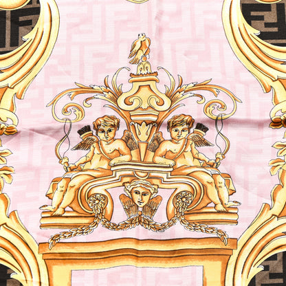 Fendi X VERSACE Silk FF Baroque Fendace Scarf Rosa Tabacco 2 of 4