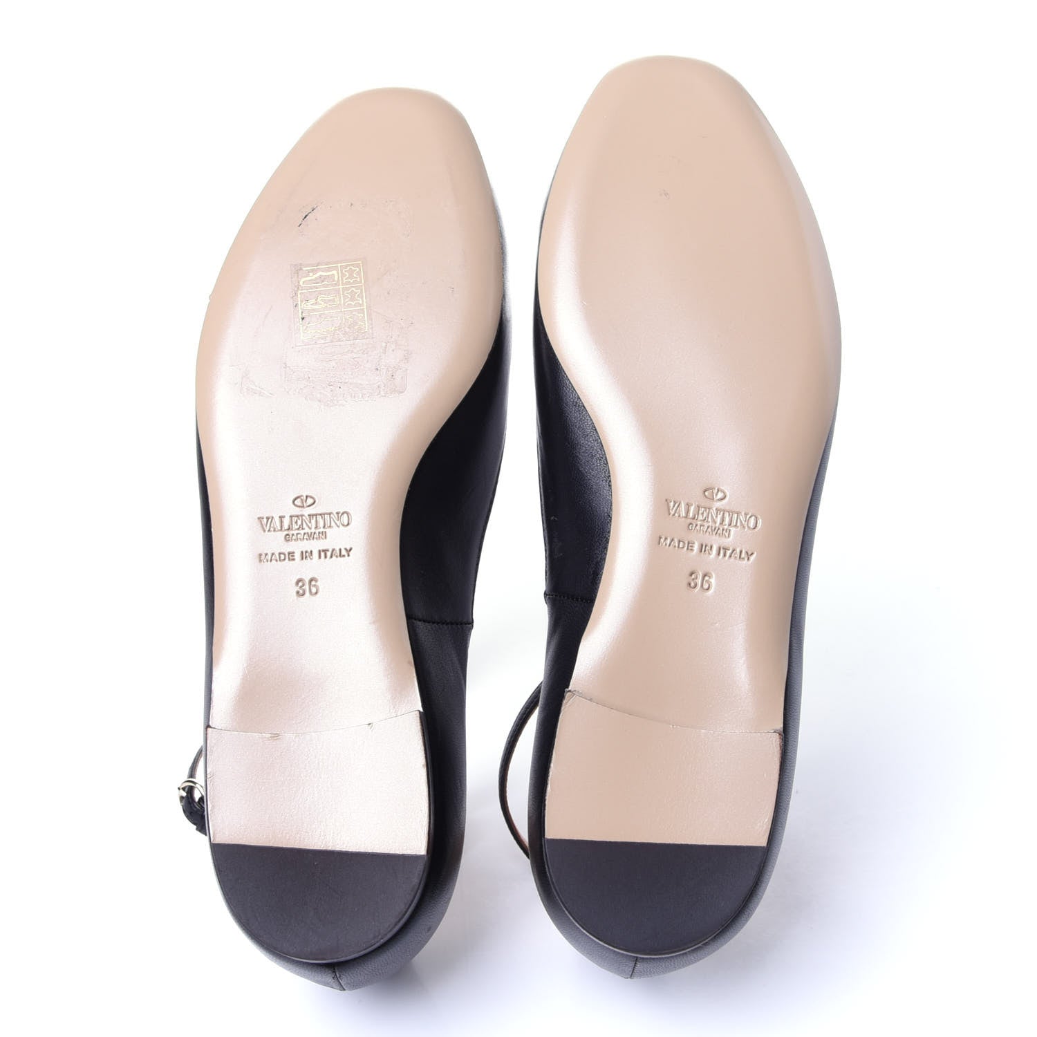 Valentino Garavani Calfskin Ballerina Ankle Strap Flats 36 Black 7 of 11