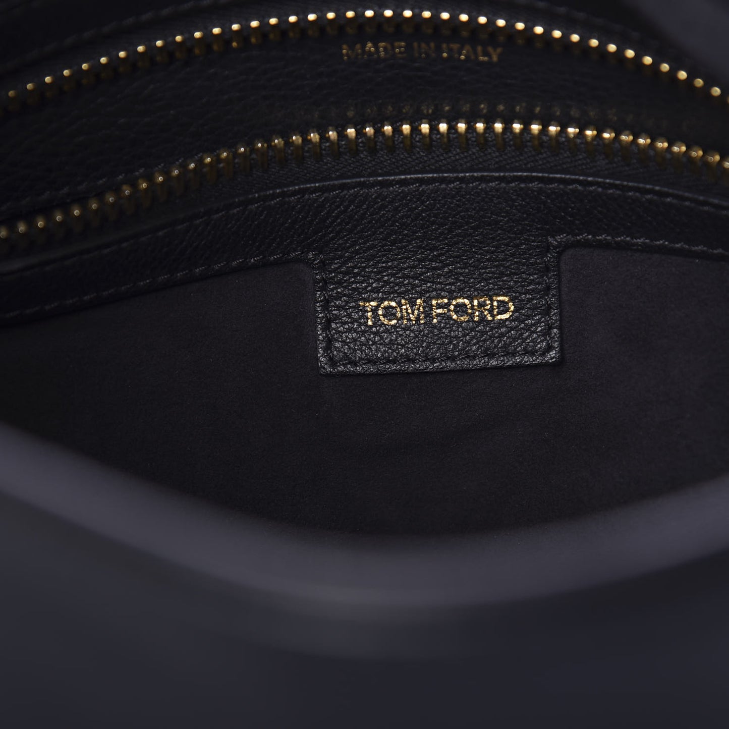 Calfskin Zipper Strap Hobo Black