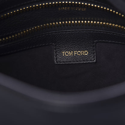 Tom Ford Calfskin Zipper Strap Hobo Black 6 of 10