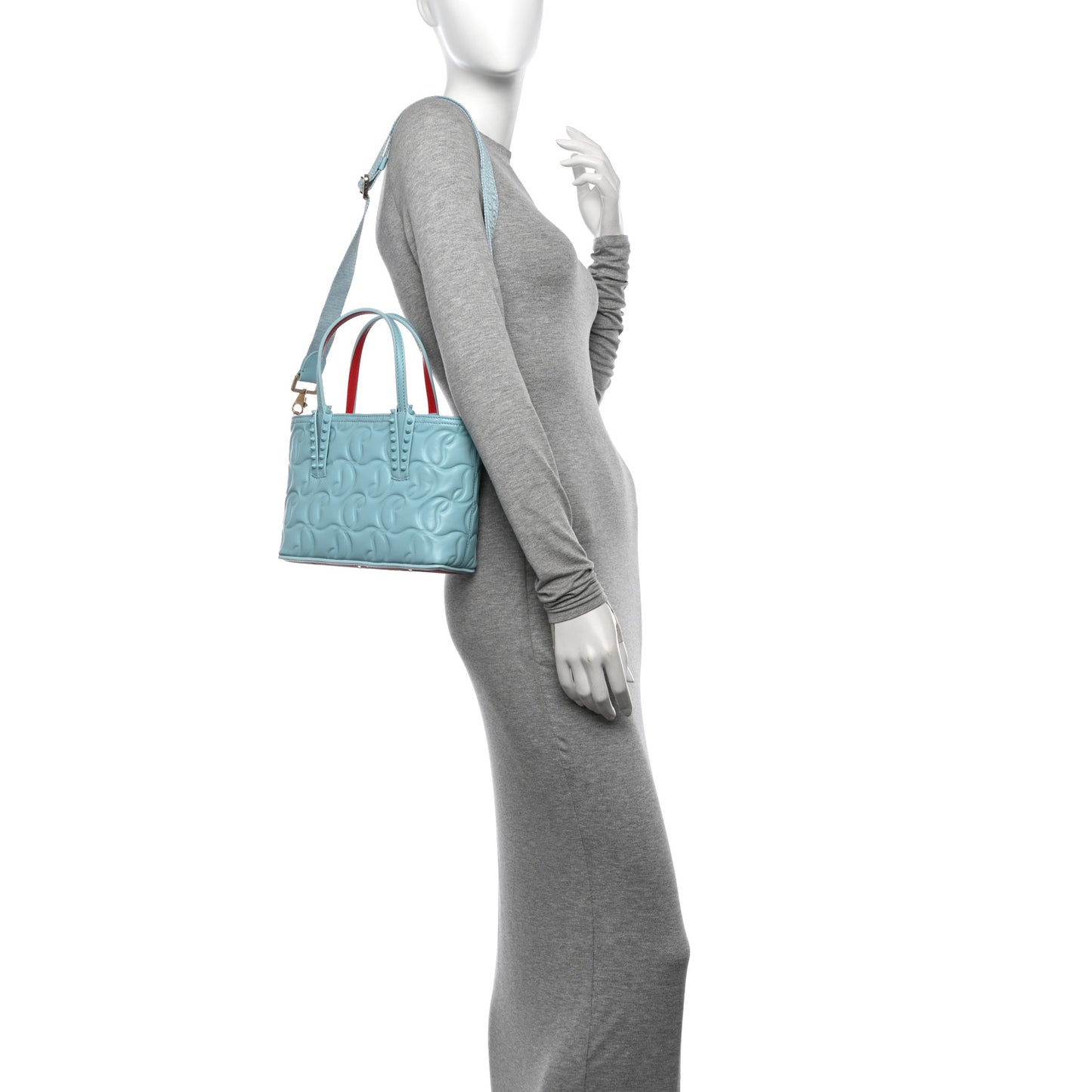 Nappa Embossed Mini East West Cabata Tote Mineral