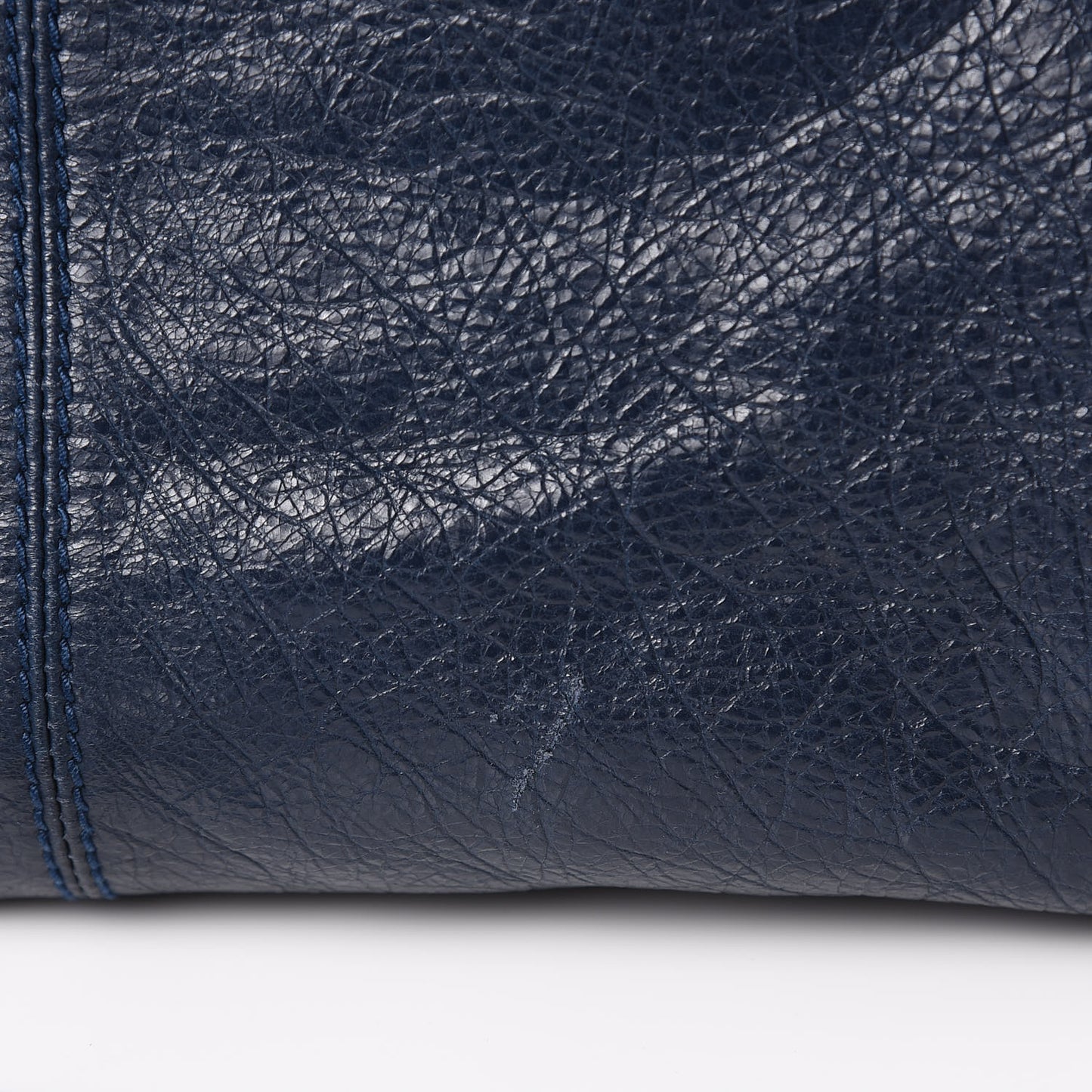 Agneau Giant 12 Silver Hardware Work Bleu Obscur