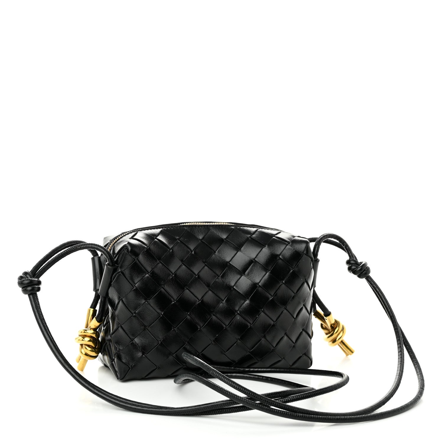 Bottega Veneta Nappa Intrecciato Metallic Knot Mini Loop Camera Bag Black 2 of 8