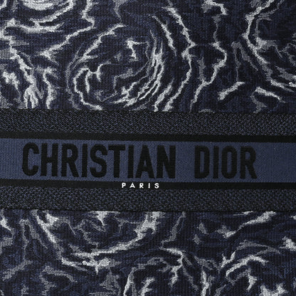 Christian Dior Canvas Embroidered Large Roses Embroidery Book Tote Blue 8 of 10