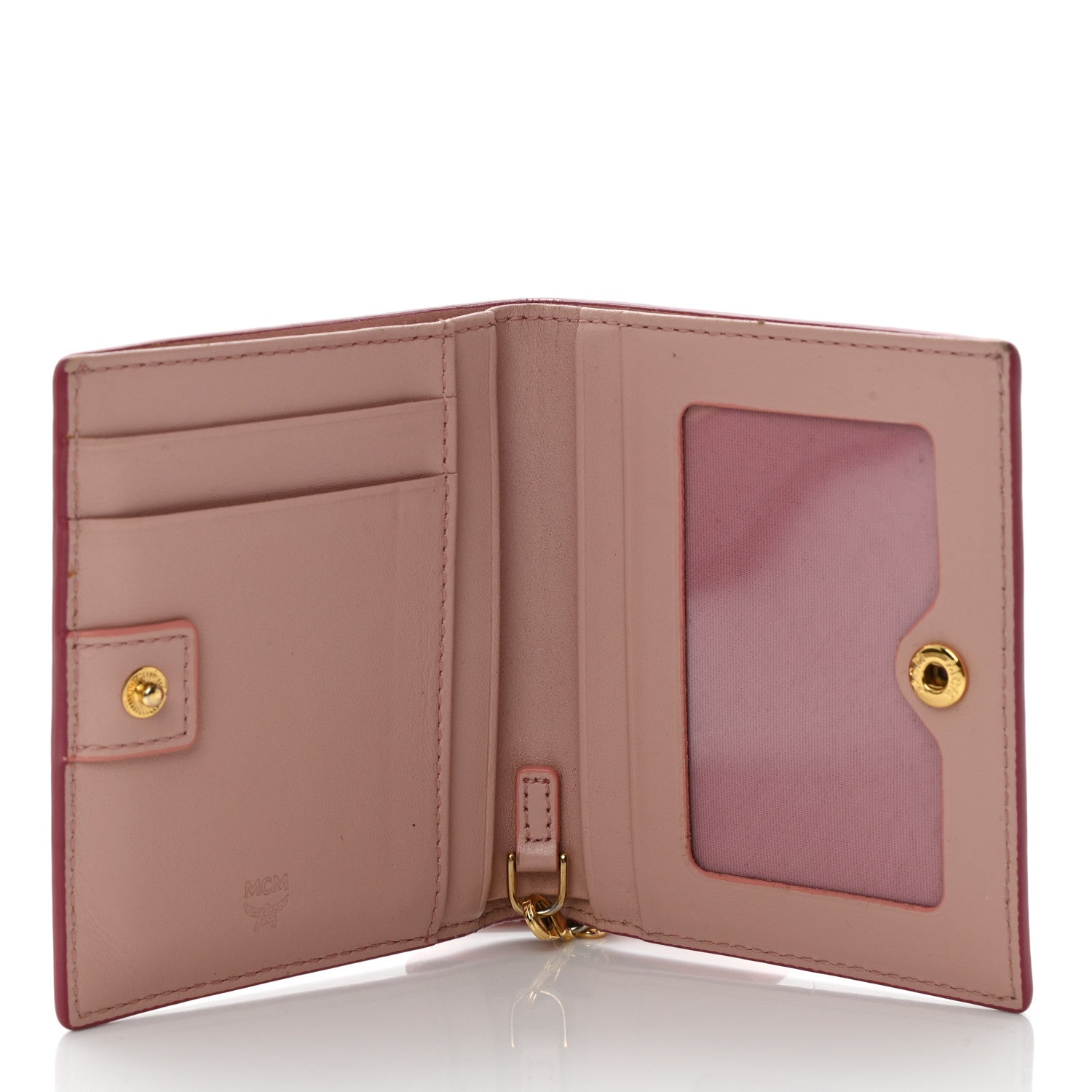 MCM Grained Calfskin Mina Mini Wallet Pink Blush 5 of 9
