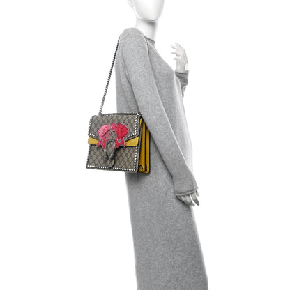 Gucci GG Supreme Monogram Crystal Bow Embroidered Medium Dionysus Shoulder Bag Yellow 2 of 13
