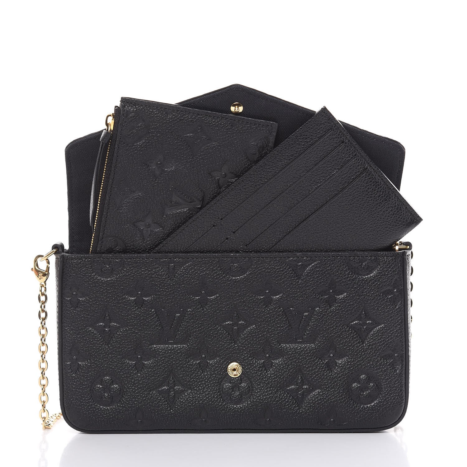 Louis Vuitton Empreinte Pochette Felicie Chain Wallet Black 5 of 12