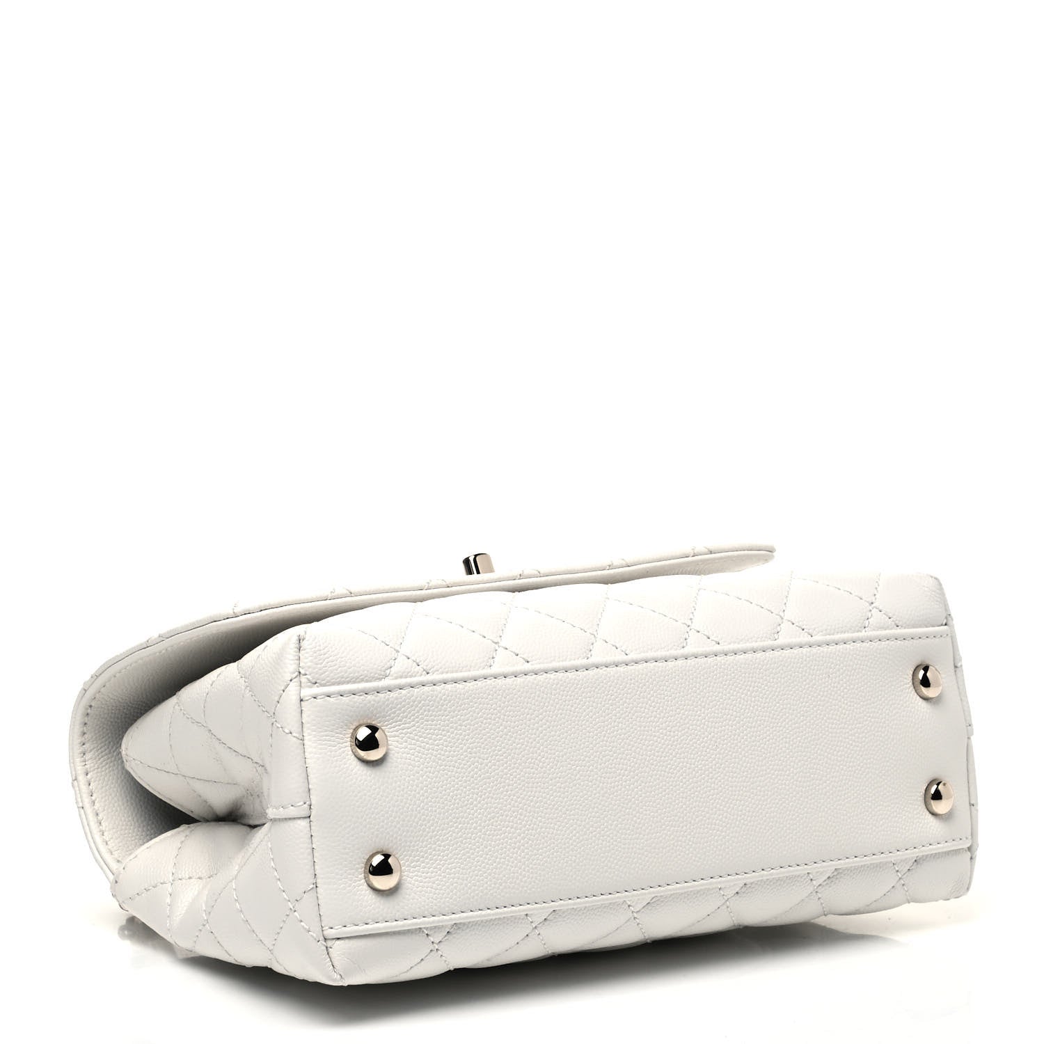 Chanel Caviar Quilted Mini Coco Handle Flap White 4 of 9
