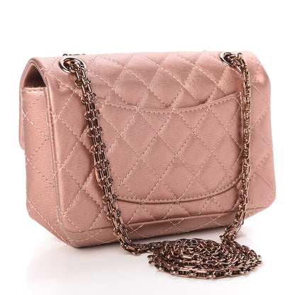 Chanel Metallic Grained Calfskin Quilted 2.55 Reissue Mini Flap Copper Pink 3 of 10