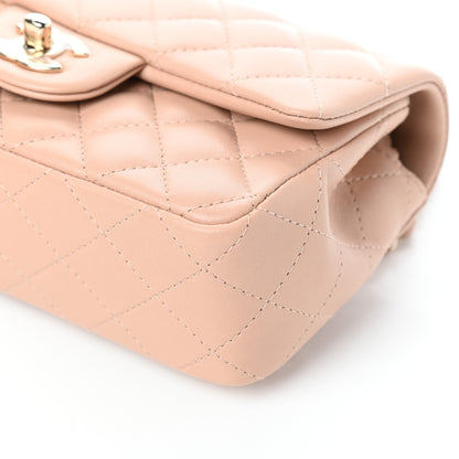 Chanel Lambskin Quilted Mini Rectangular Flap Beige 9 of 9