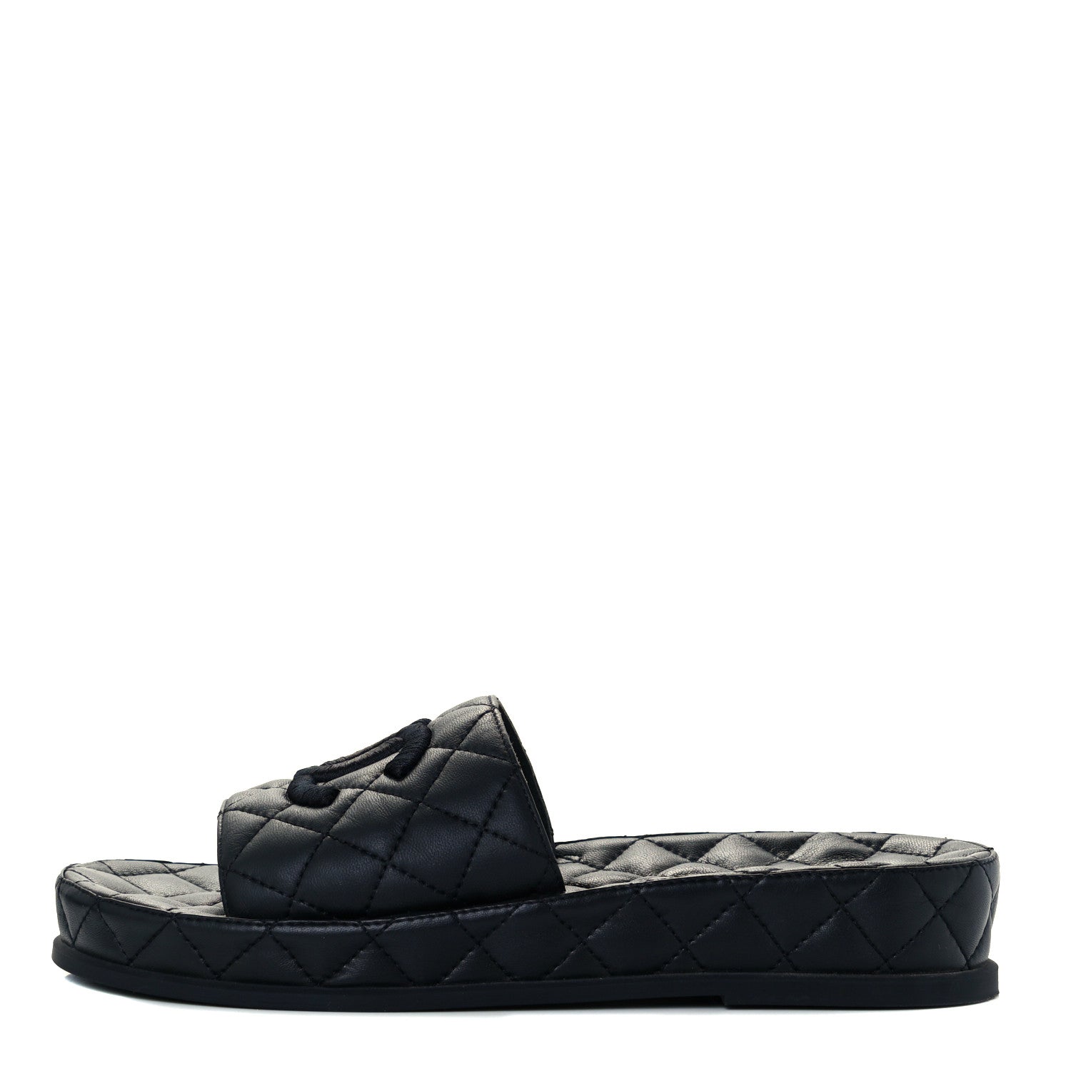 Chanel Lambskin Quilted CC Mules Sandals 39 Black 1 of 10