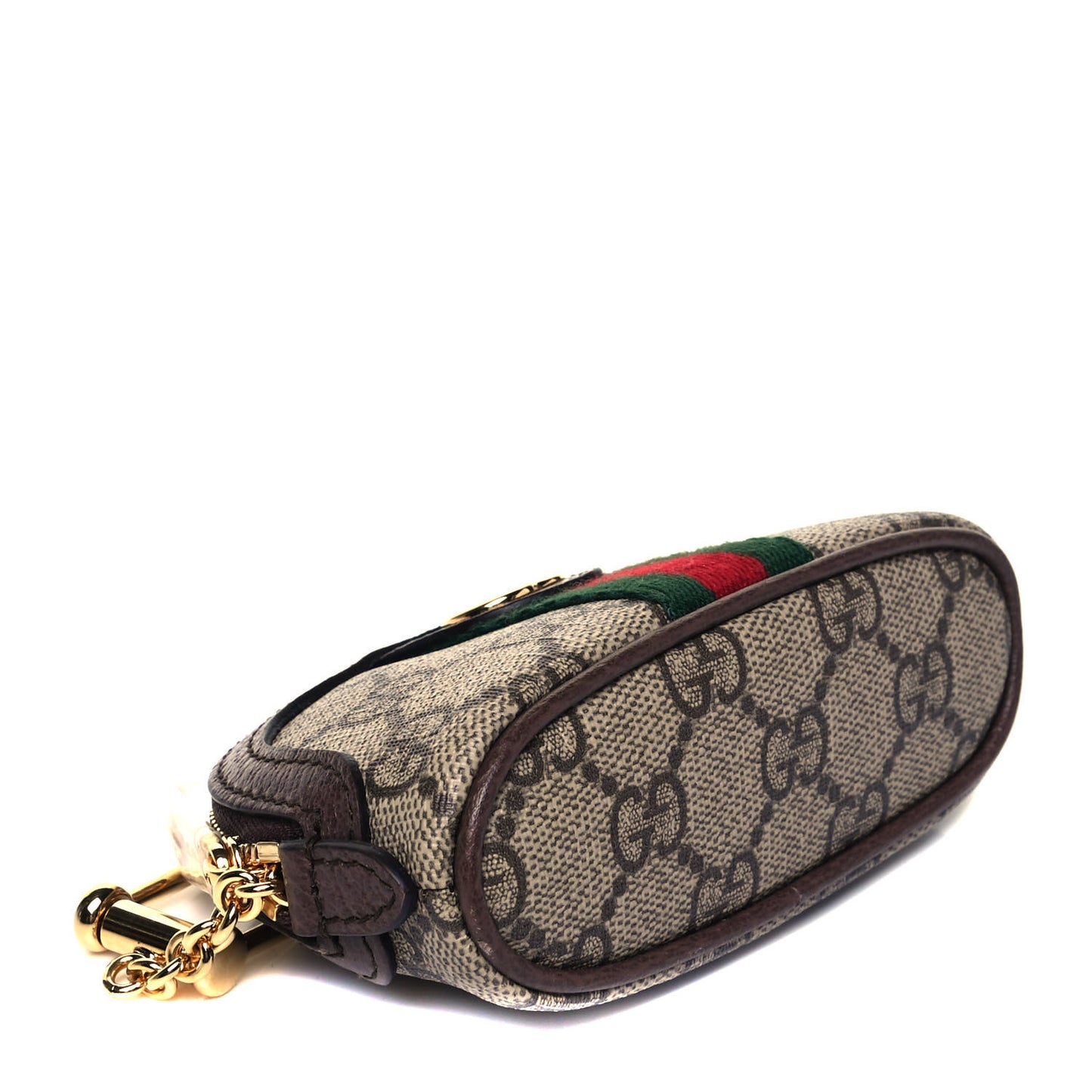 GG Supreme Monogram Web Ophidia Dome Key Pouch Beige New Acero