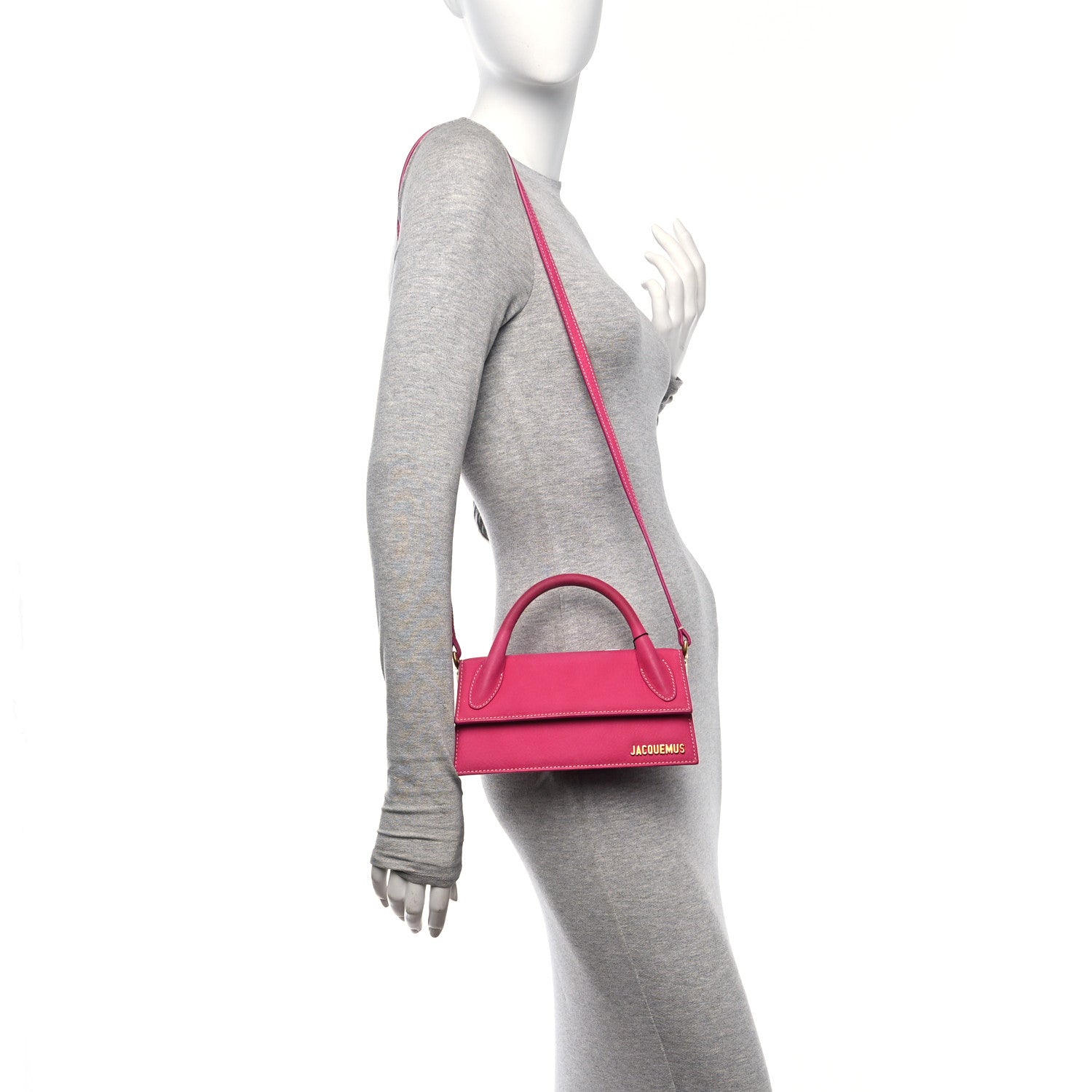 Jacquemus Nubuck Le Chiquito Long Dark Pink 2 of 10