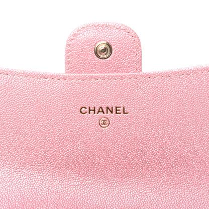 Chanel Iridescent Caviar Quilted Medium Flap Wallet Rose Pink 7 of 10