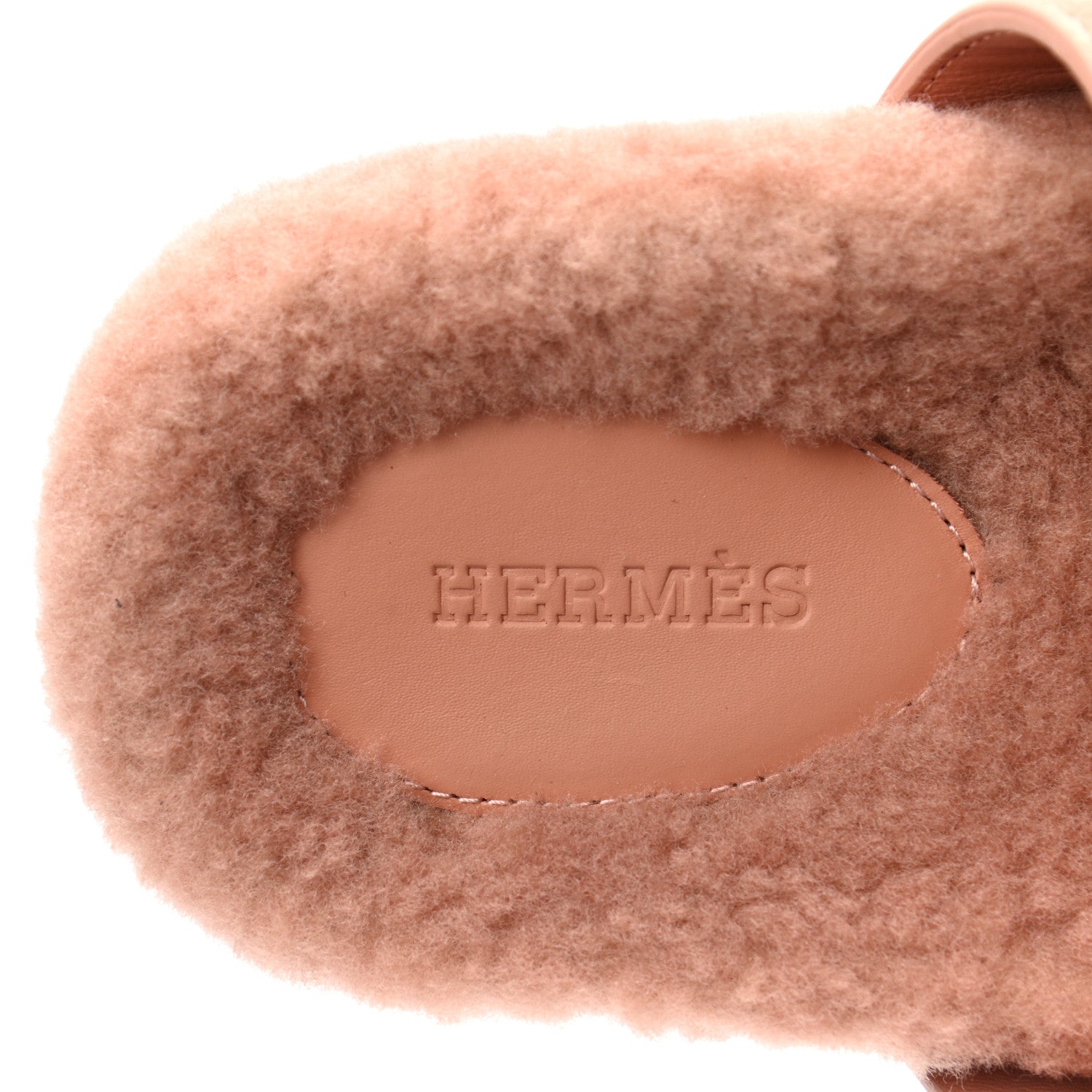 Hermes Suede Goatskin Woolskin Womens Chypre Sandals 35.5 Rose Aube 7 of 8