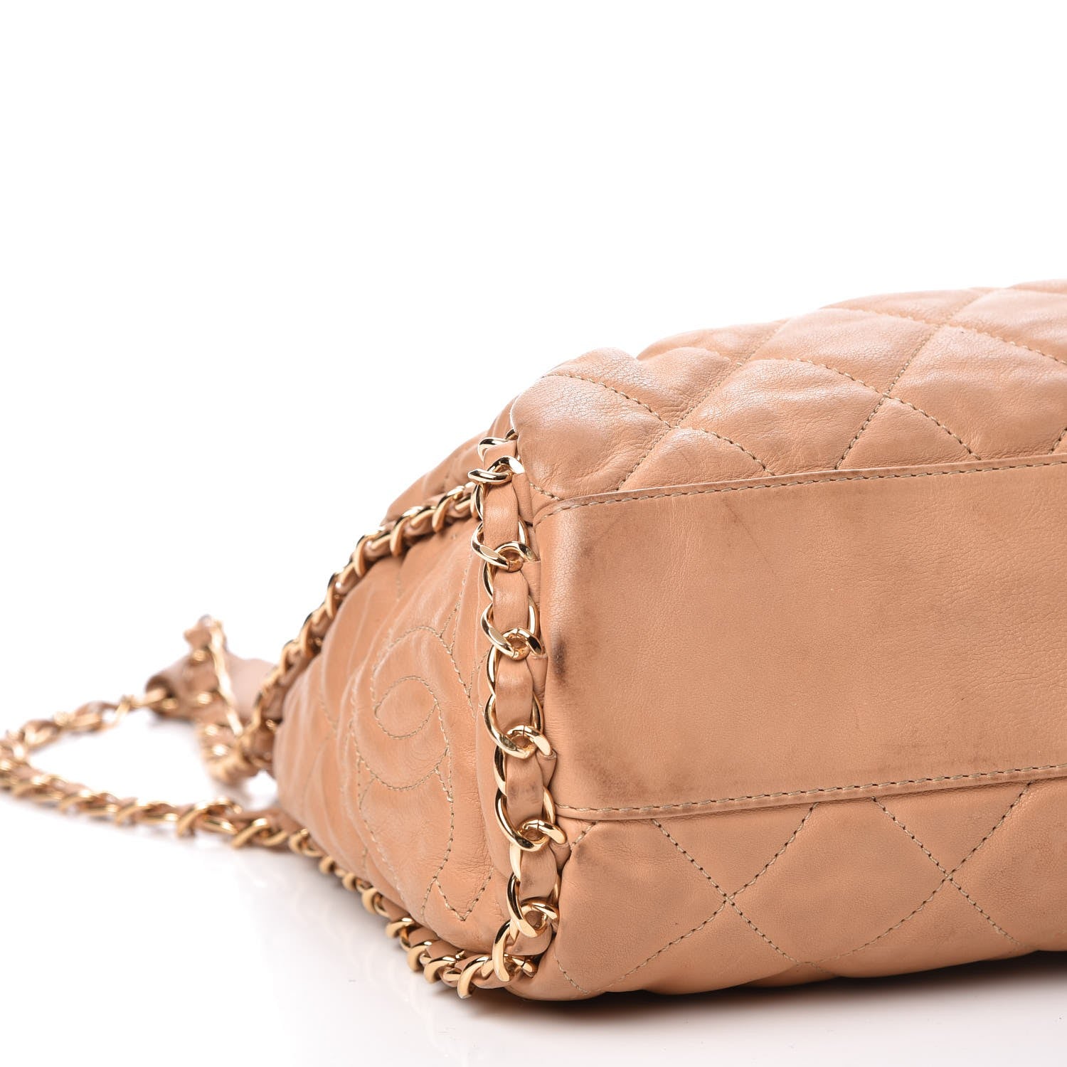 Chanel Calfskin Quilted Medium Chain Me Hobo Beige 11 of 14