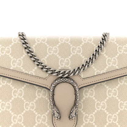 Gucci GG Supreme Monogram Textured Dollar Calfskin Mini Dionysus Chain Wallet Beige Mystic White Oatmeal 9 of 14