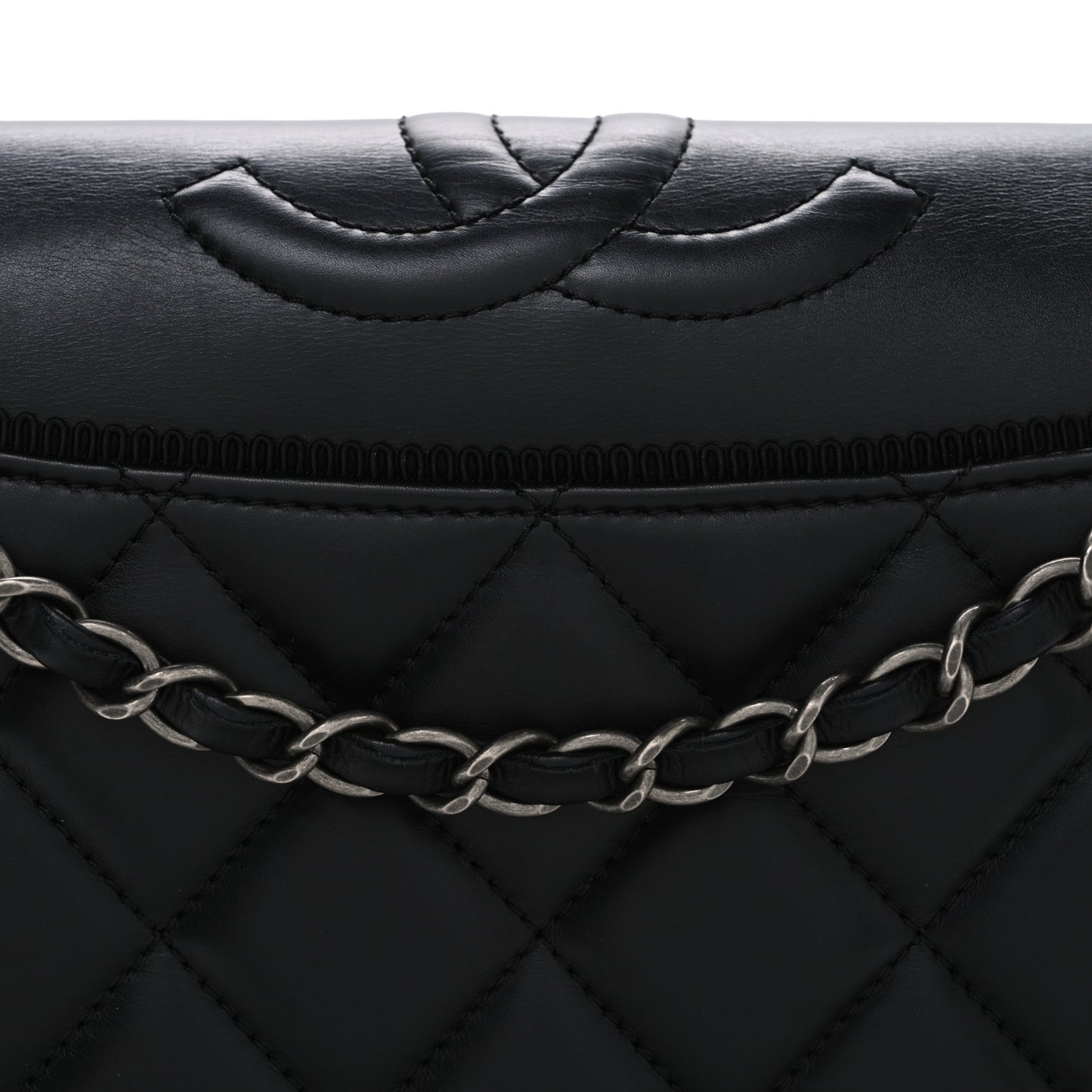Calfskin Quilted Ballerine Flap Black
