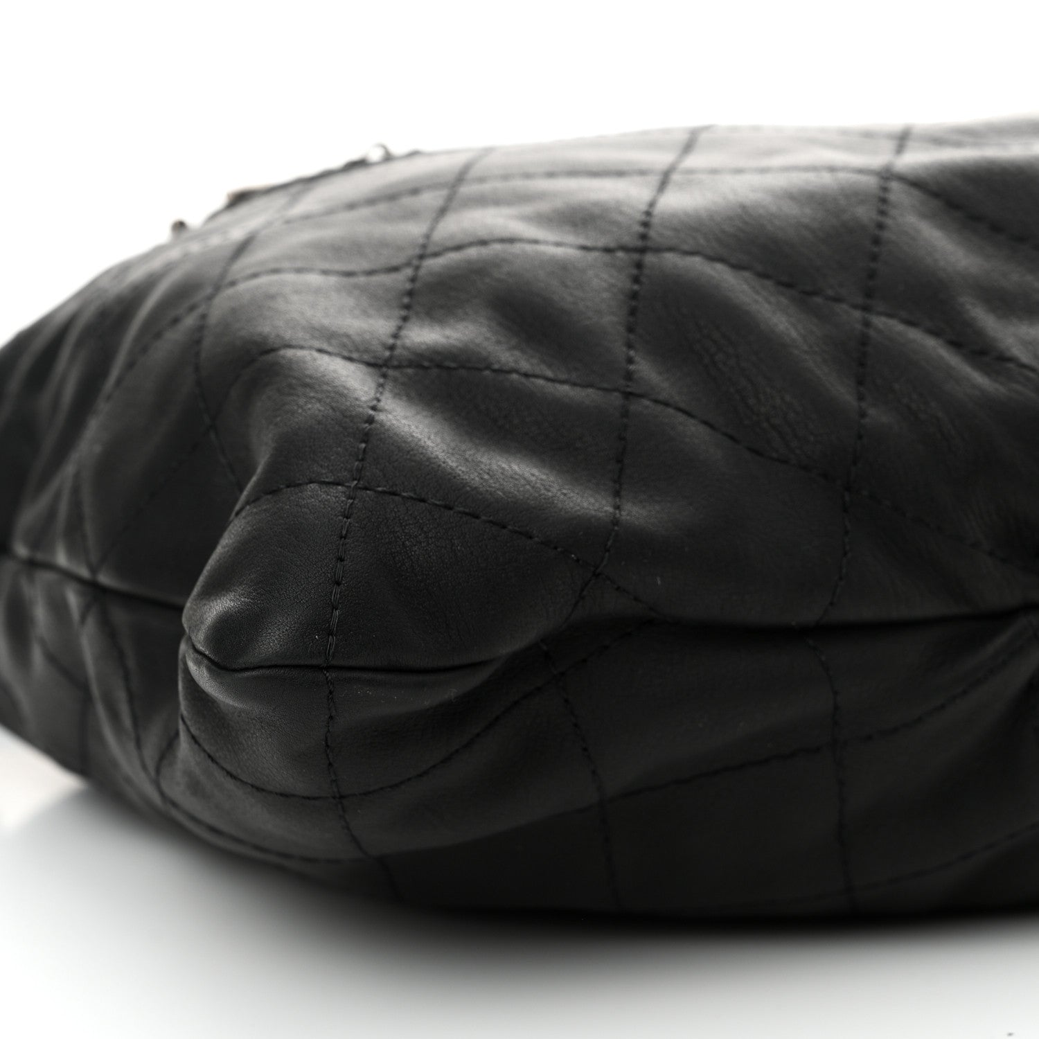 Chanel Calfskin Stitched Double Zip Hobo Black 9 of 10