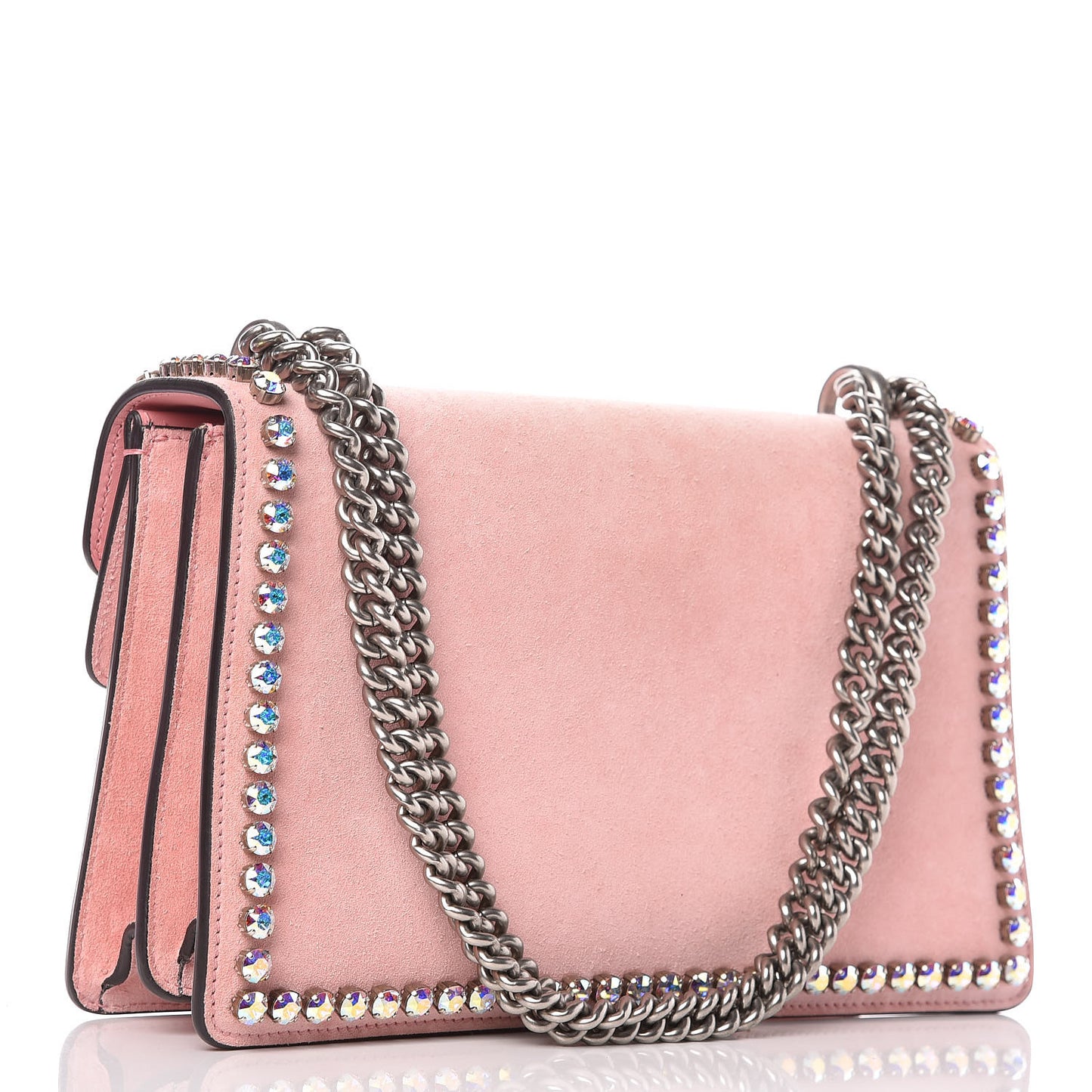 Suede Crystal Small Dionysus Shoulder Bag Peonia
