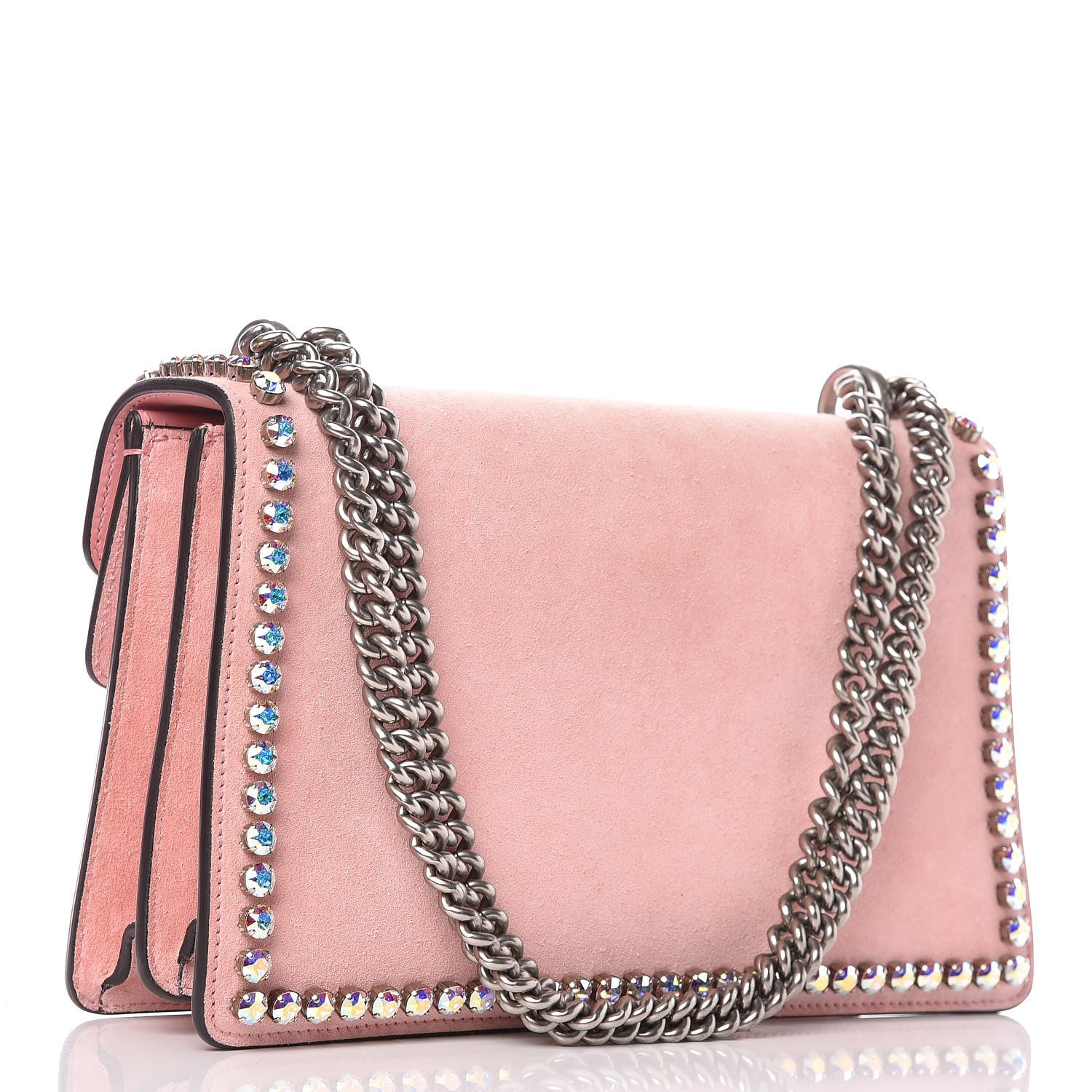 Gucci Suede Crystal Small Dionysus Shoulder Bag Peonia 3 of 10