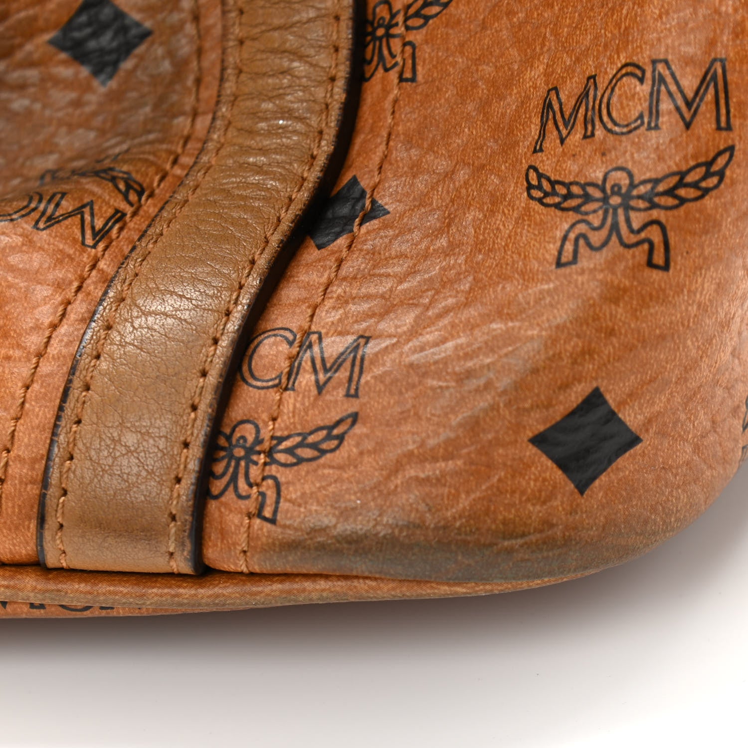 MCM Visetos Medium Essentials Shopper Tote Cognac 13 of 20