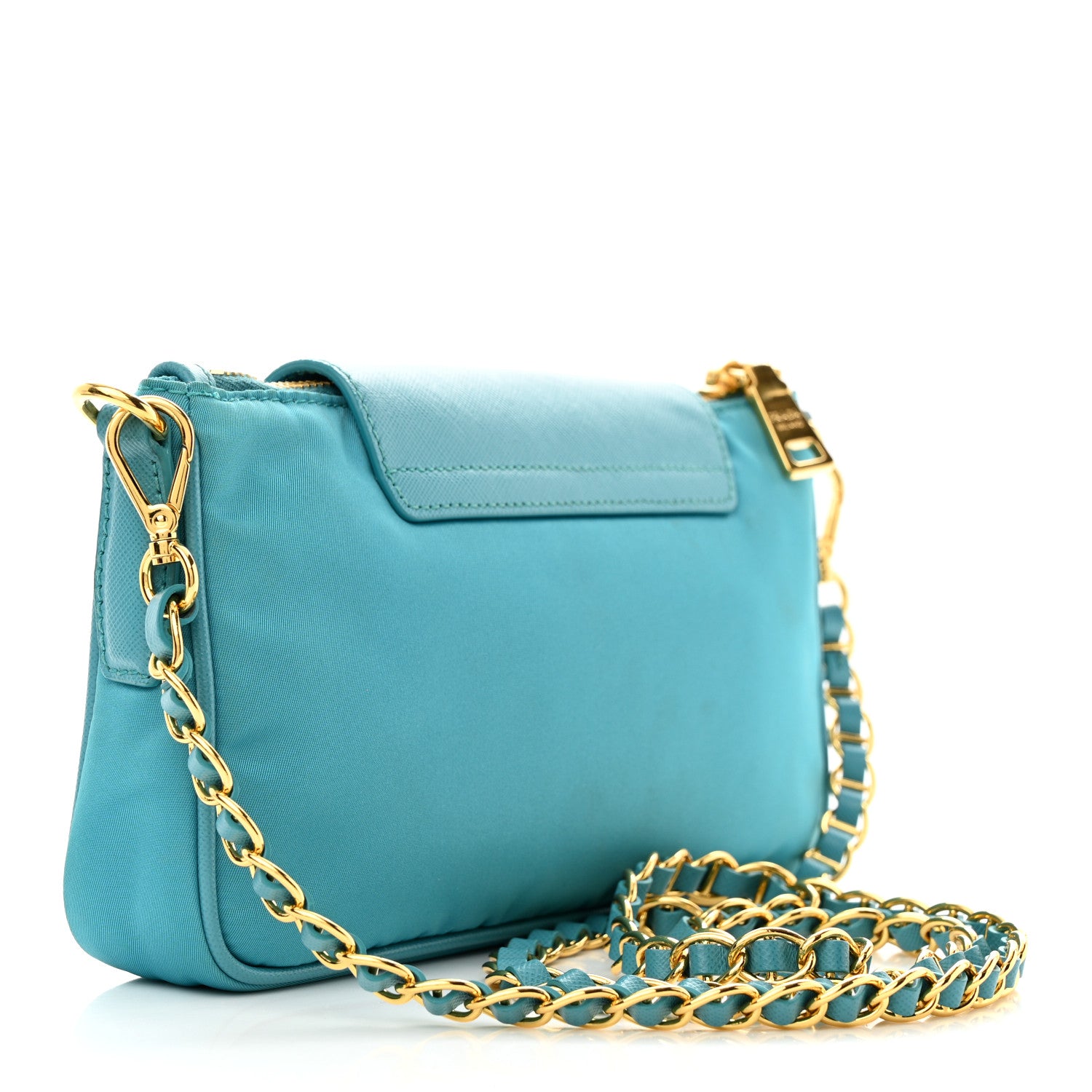 Prada Tessuto Nylon Saffiano Crossbody Bag Turchese 3 of 12