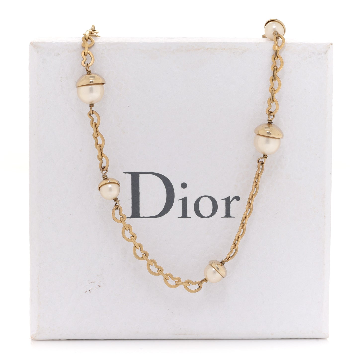 Pearl Mise En Dior Necklace Gold