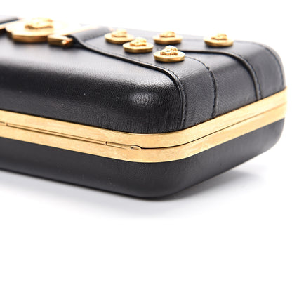 Versace Nappa Medallion Tribute Evening Clutch Chain Black 8 of 8