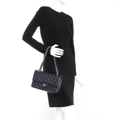 Chanel Caviar Quilted Medium Double Flap Navy 2 of 7