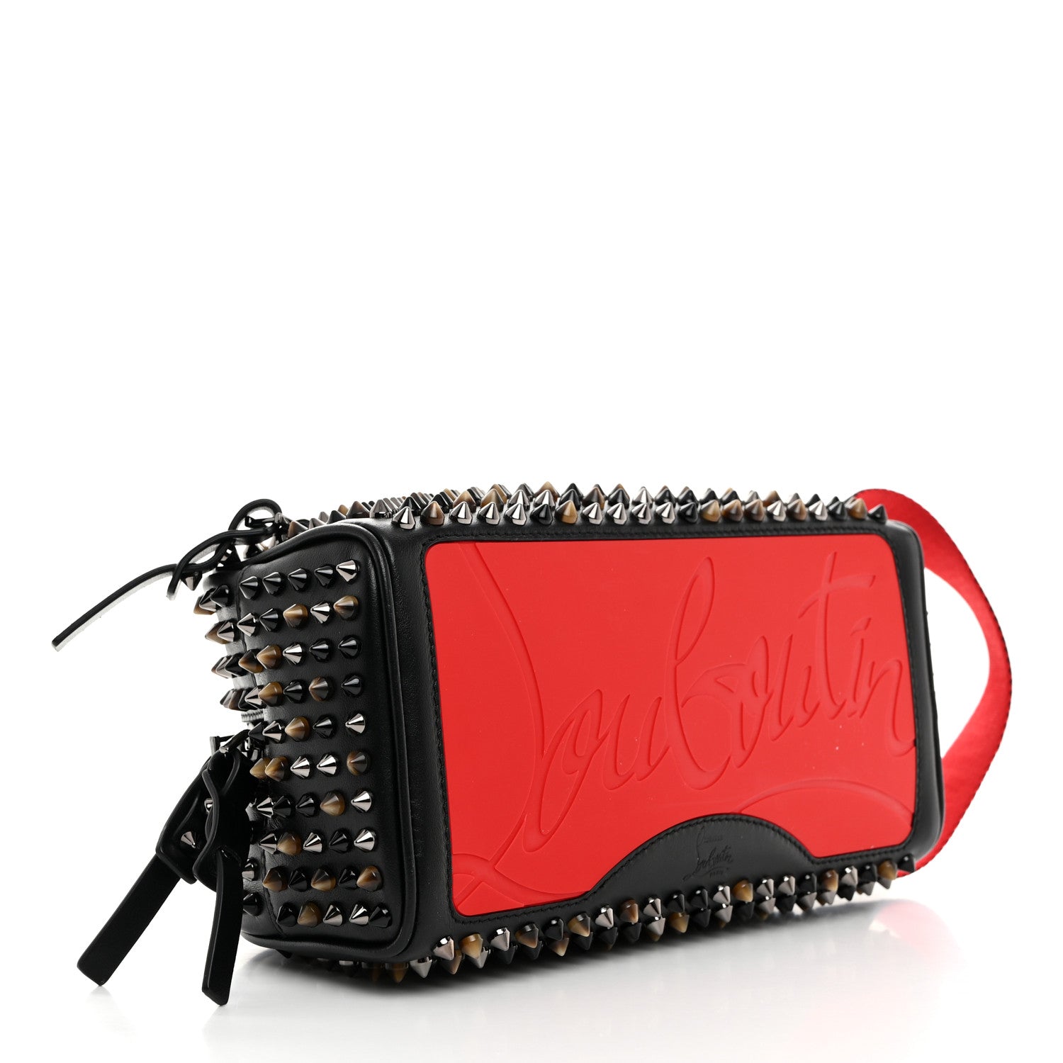 Christian Louboutin Calfskin Spikes Mens Blaster Toiletry Bag Black 4 of 6