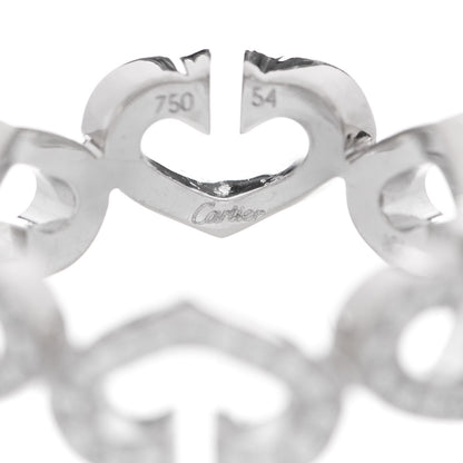 Cartier 18K White Gold Diamond Hearts and Symbols Paved Ring 54 6.75 6 of 6