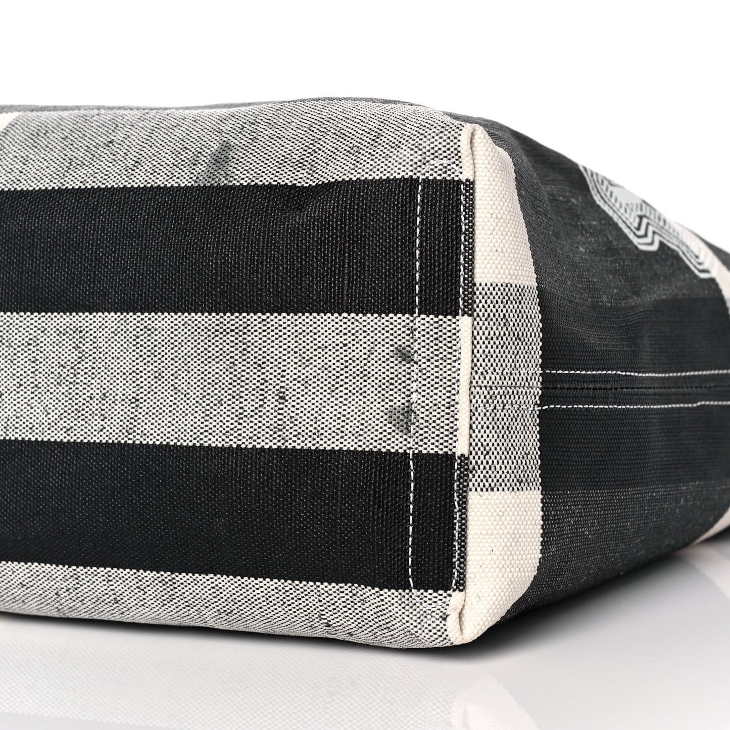 Coated Canvas Mega Check Medium Doodle Tote Black White