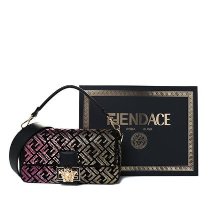 Fendi X VERSACE Calfskin Sequin Fendace FF Baguette Black Multicolor 12 of 12
