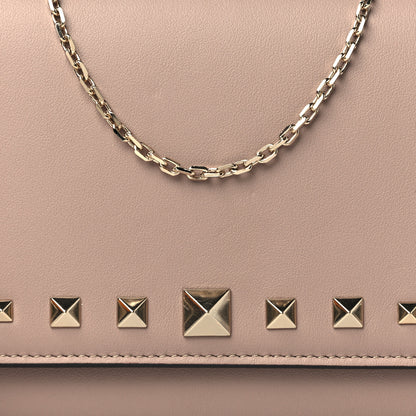Valentino Garavani Vitello Rockstud Crossbody Wallet on Chain Poudre 7 of 10