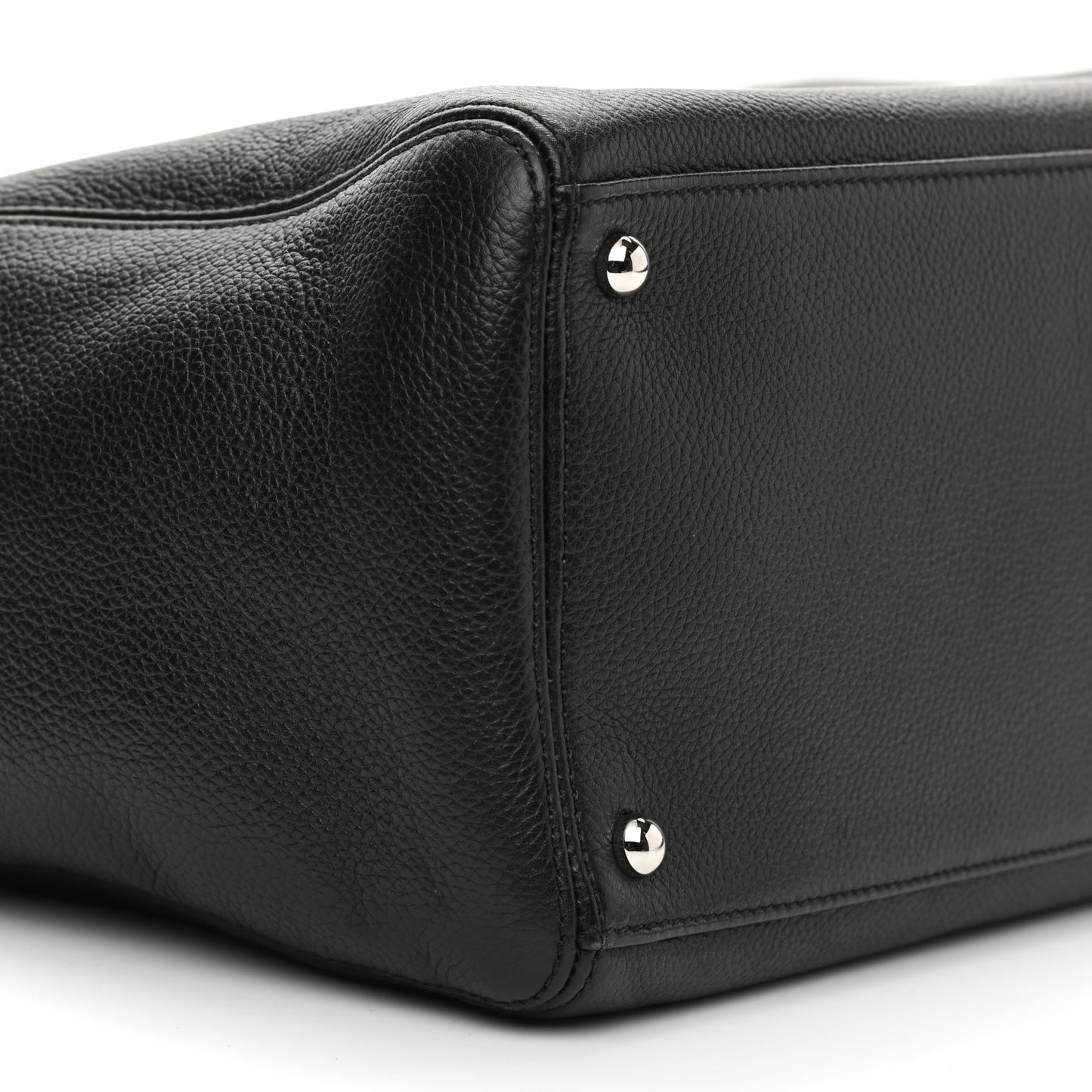 Calfskin Cerf Executive Shopper Tote Black