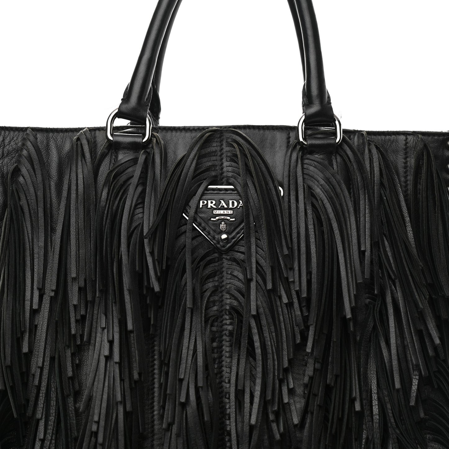 Nappa Fringe Tote Black
