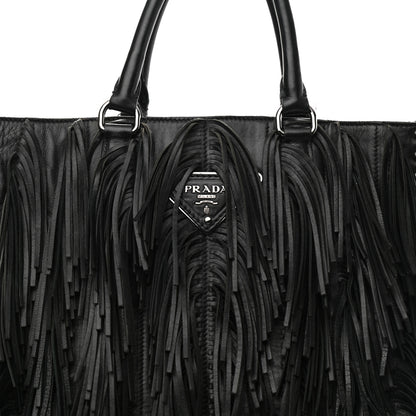 Prada Nappa Fringe Tote Black 8 of 13