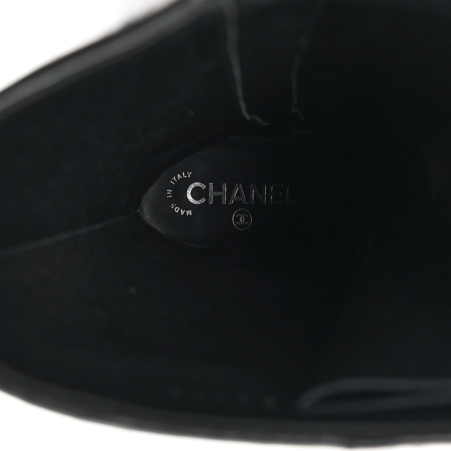 Chanel Tweed Calfskin Patent Cap Toe CC High Boots 39 Black Navy White 8 of 11