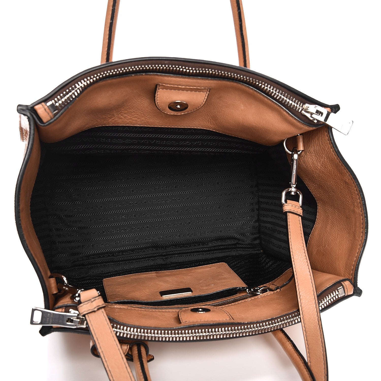 Prada Glace Calf Twin Pocket Tote Naturale 6 of 16