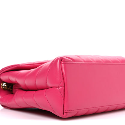 Saint Laurent Calfskin Y Quilted Monogram Small Loulou Chain Satchel Fresh Fuchsia 9 of 11
