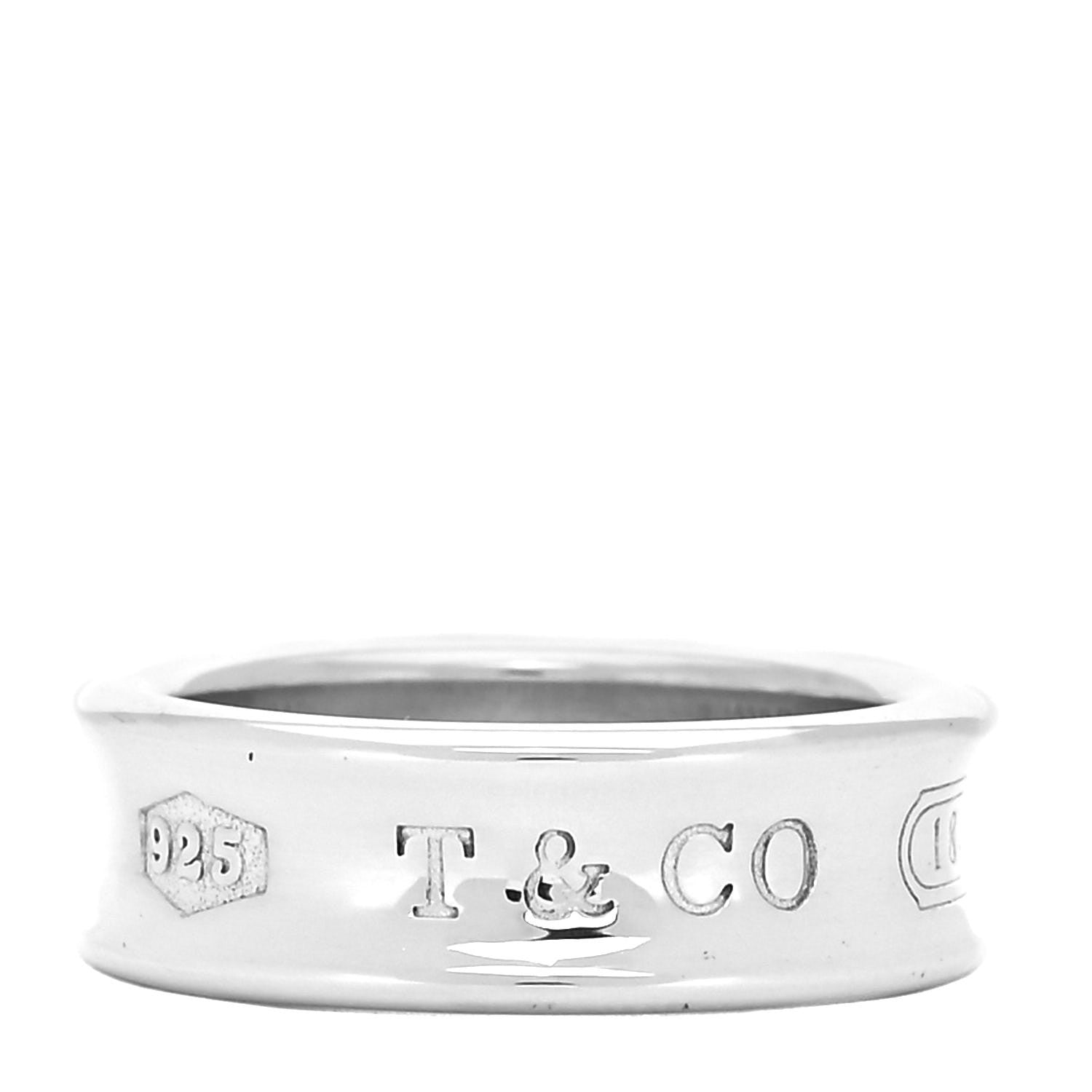 Tiffany Sterling Silver 1837 Band Ring 55 7.25 1 of 4