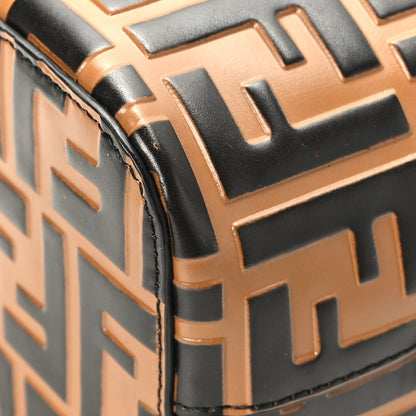 Fendi Vitello Liberty F is Fendi Bi-Color FF 1974 Embossed Mini Mon Tresor Bucket Bag Tobaco Orzo 9 of 11