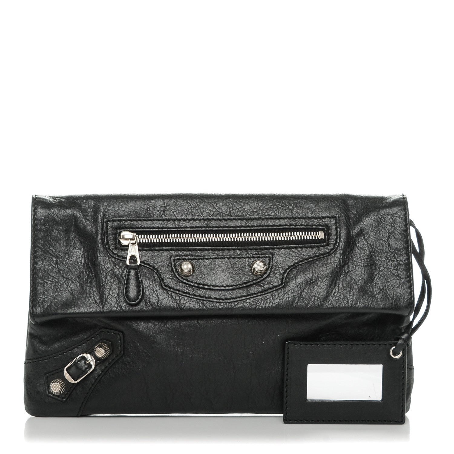 Balenciaga Agneau Giant 12 Silver Hardware Envelope Clutch Black 1 of 7
