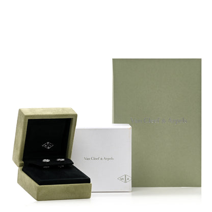 Van Cleef & Arpels 18K White Gold Diamond Sweet Alhambra Earrings 5 of 5