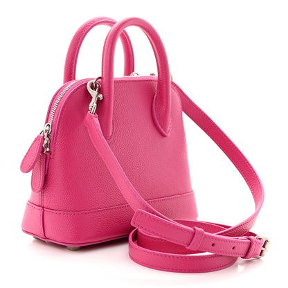 Balenciaga Grained Calfskin Logo XXS Ville Top Handle Bag Violet White 3 of 10